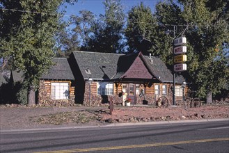 1980s United States -  Rock Log Motel, Glendive, Montana 1987