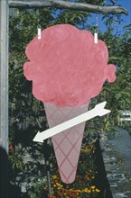 1980s America -  Ice cream sign, Quechee, Vermont 1984