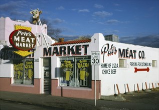 1970s America -  Pete's Meat Market, El Paso, Texas 1979
