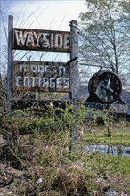 1970s America -  Wayside Cottages sign, Cold Spring, New York 1978