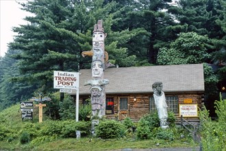 1970s United States -  Totem Pole, Trading Post, Route 6, Boiceville, New York 1976
