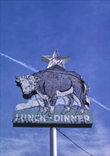 1980s United States -  Branding Iron Restaurant sign, Flagstaff, Arizona 1987