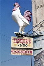 1970s United States -  Father's Also Tavern sign, Redlands, California 1973