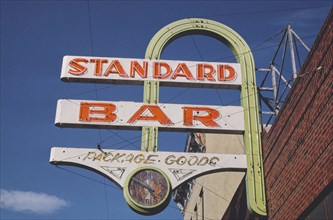 1980s America -  Standard Bar sign, Billings, Montana 1980