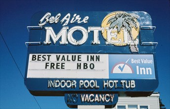 2000s United States -  Bel Aire Motel sign, Broadway, Missoula, Montana 2004