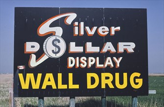 1980s United States -  Billboard, Wall Drug B&B, I-90, South Dakota 1980