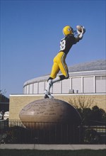 1990s United States -  Green Bay Packer Hall of Fame statue 2, Green Bay Avenue, Green Bay, Wisconsin 1992