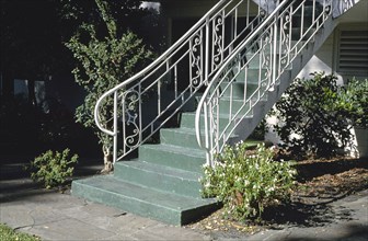 1990s United States -  Queens Court (1948), stair, Kings Way, St Simons Island, Georgia 1990