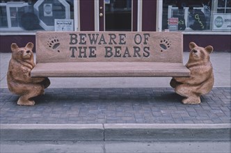 2000s United States -  Bear bench, Washington Street, Montpelier, Idaho 2004