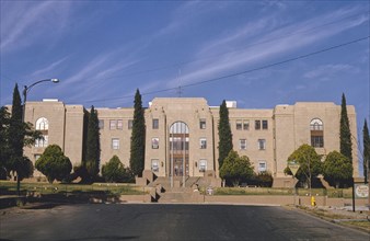 1990s United States -  Grant County Courthouse, entire street, Copper Street, Silver City, New Mexico 1991