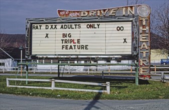 1980s America -  Red Run Drive-in Theater, Route 16, Rouzerville, Pennsylvania 1982
