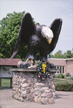 2000s United States -  Veteran's memorial, City Hall (1851-1852), Parks Falls, Wisconsin 2003
