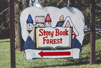 1980s America -   Story Book Forest sign, Ligonier, Pennsylvania 1984