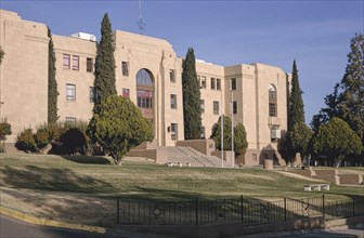 1990s United States -  Grant County Courthouse, diagonal, Copper Street, Silver City, New Mexico 1991