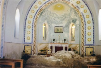 Israel April 1965:  Church of St. Peters Primacy in Tagbha Israel interior