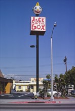 1970s America -  Jack in the Box sign, Santa Monica, California 1977
