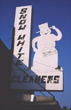 1980s America -  Snow White Cleaners sign, Monroe, Louisiana 1982