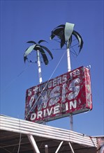 1970s America -  Oasis Drive-in sign, El Reno, Oklahoma 1979