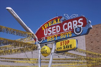 1980s United States -  Ideal Used Car sign, 1990 South State Street, Salt Lake City, Utah 1981