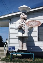 1990s America -  Galat-Inn Restaurant and Lounge statue, Hartford, Michigan 1991