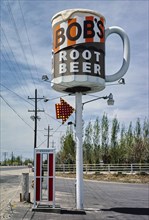 1980s America -  Bob's Root Beer sign, Fallon, Nevada 1980