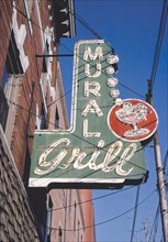 1980s United States -  Mural Grill sign, Pittsburgh, Pennsylvania 1989