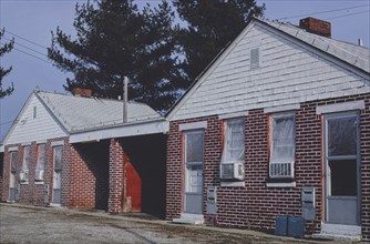 1980s United States -  Brick motel, Marshall, Illinois 1980