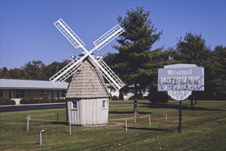 1990s United States -  Windmill Motor Inn sign, Route 37, Morristown, New York 1995