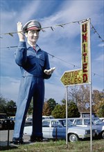 1980s United States -  United Auto Sales statue, Route 64, Clarksville, Arkansas 1987