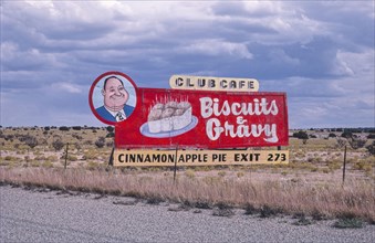 1980s America -  Club Cafe sign near Santa Rosa, Santa Rosa, New Mexico 1987