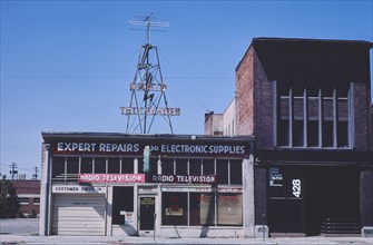 1980s America -  Radio TV Service, 430 South State Street, Salt Lake City, Utah 1981