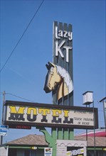 2000s United States -  Lazy KT Motel sign, 1st Avenue North, Billings, Montana 2004