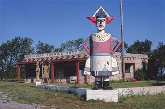 1980s America -   Indian Trading Post, Route 66, Elk City, Oklahoma 1982
