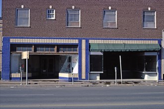 1970s America -  Tile storefronts, Grant Avenue, Odessa, Texas 1979