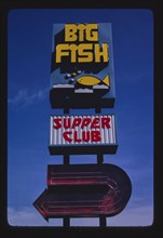 1980s America -  Big Fish Supper Club sign, Schley, Minnesota 1980