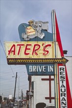1980s America -  Ater's Drive-in sign, Columbus, Ohio 1984