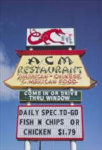 1970s America -  ACM Restaurant sign, El Paso, Texas 1979