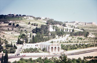 Israel April 1965:  A view in Israel looking towards the Mount of Olives