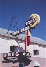 1980s America -  Stine's Nite Club sign, Malta, Montana 1987