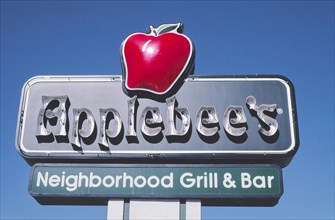 2000s America -  Applebee's Restaurant sign, Yuma, Arizona 2003