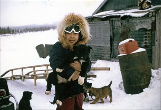 Eskimo girl - Elim, Alaska ca. March 1974
