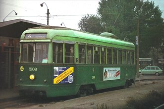 Milan tramway network - Milan Italy tram car in 1950 ATM 5100 Tram Car