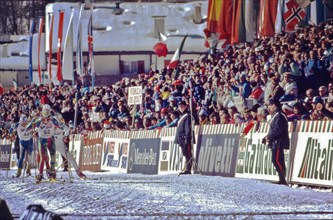 Sprint for third place in the 50km cross-country race in Fiemme 1991; the bronze medal is won by Maurilio De Zolt Date 17 February 1991