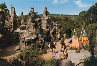 An area of Edenlandia Amusement Park in Naples, Italy ca. 1965