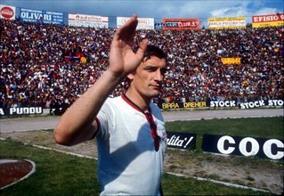 The Italian footballer Luigi "Gigi" Riva at Cagliari ca. 1970