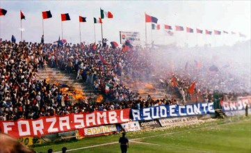 Fire at Ballarin Stadium in Italy ca. 7 June 1981