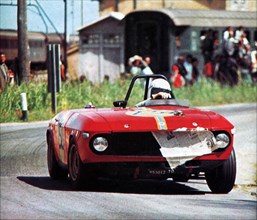 Province of Palermo (Sicily, Italy), "Piccolo Madonie" road circuit, May 4, 1969. Italian motor racing driver Claudio Maglioli on #232 Lancia F&M Special of Squadra Lancia HF at the 1969 Targa Florio