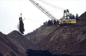Peabody Coal Company strip mine, south of Colstrip, 06 1973