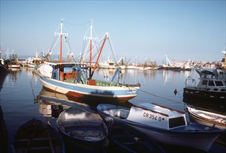 Fishing boats anchored in an Italian harbor