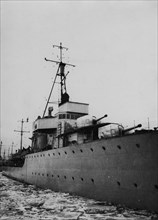 ORP "Wicher" destroyer in an ice-covered port ca. 1931-1939